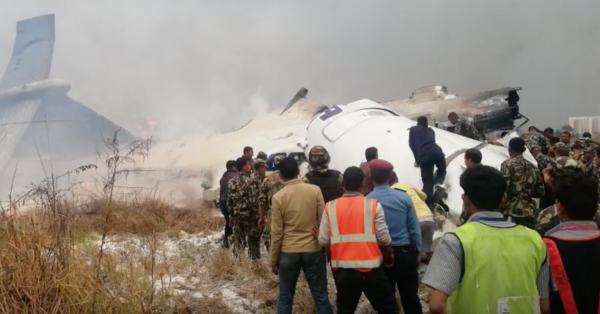 Hiện trường tai nạn máy bay ở sân bay Kathmandu. Ảnh: NepaliTimes.