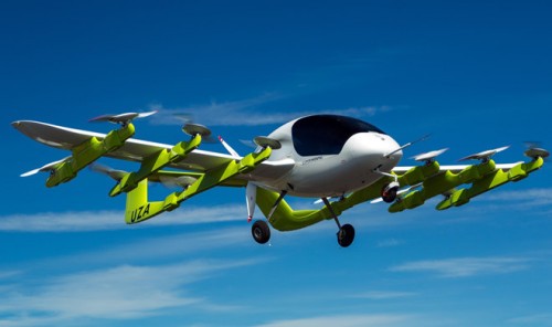 Chiếc taxi không khí điện Cora có thể chở hai hành khách, đang bay ở New Zealand. Ảnh: ocregister.com.