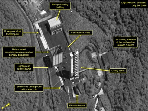 Hình ảnh chụp từ vệ tinh bãi thử Sohae. Ảnh: 38 North.