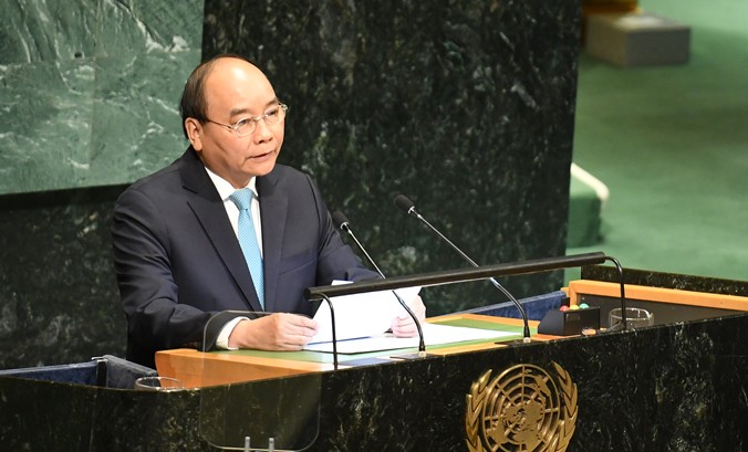 Thủ tướng Nguyễn Xuân Phúc phát biểu tại phiên thảo luận cấp cao Đại hội đồng LHQ.