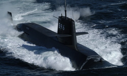 Tàu ngầm JS Kuroshio trong chuyến ra biển năm 2016. Ảnh: Bộ Quốc phòng Nhật Bản.