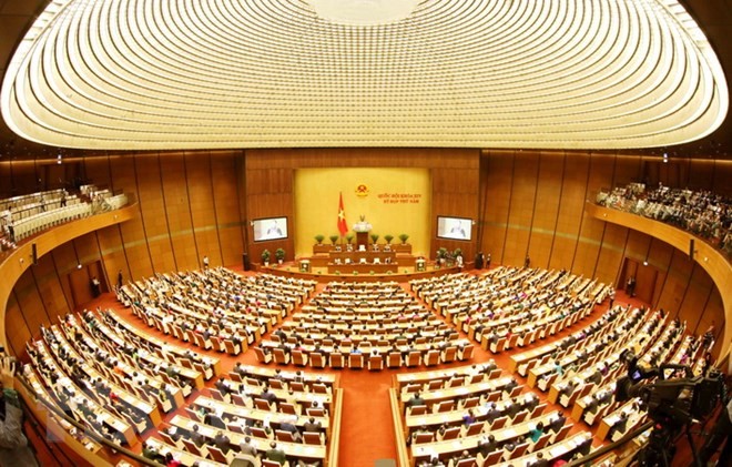 Kỳ họp thứ năm, Quốc hội khóa XIV khai mạc trọng thể tại Nhà Quốc hội, thủ đô Hà Nội. Ảnh: TTXVN.