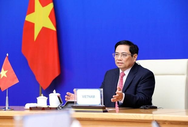 Thủ tướng Phạm Minh Chính dự Hội nghị Cấp cao Á-Âu lần thứ 13. (Ảnh: Lâm Khánh/TTXVN)