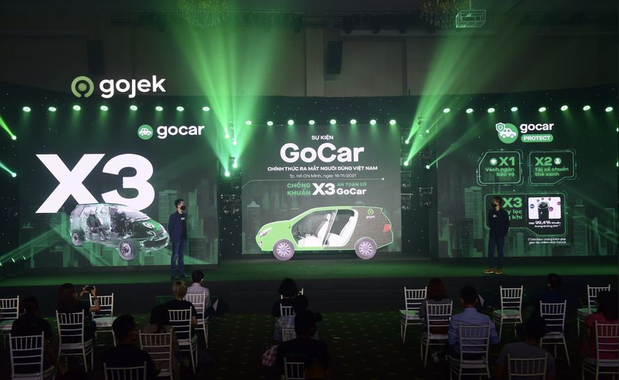 Đại diện Gojek công bố ra mắt dịch vụ gọi xe ô tô GoCar tại TPHCM 