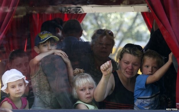 Người tị nạn miền đông Ukraine sang Nga để tránh chiến tranh