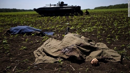 Ảnh chụp từ chiến trường ở Donetsk của hãng tin CNN
