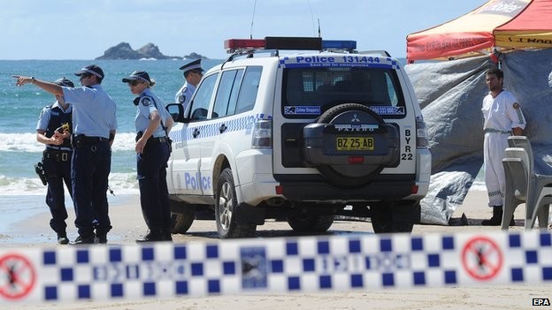 Cảnh sát Australia tại hiện trường vụ việc.