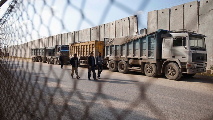 Cửa khẩu biên giới Kerem Shalom của Israel vào Dải Gaza.