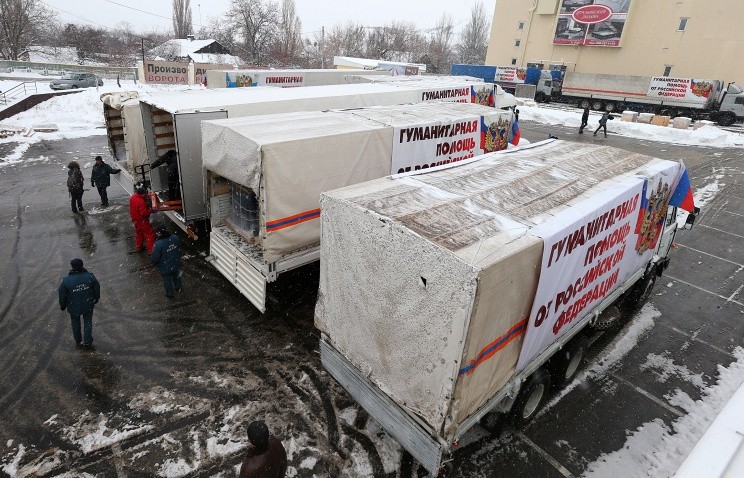 Đoàn xe viện trợ nhân đạo thứ 9 của Nga cho miền đông Ukraine.