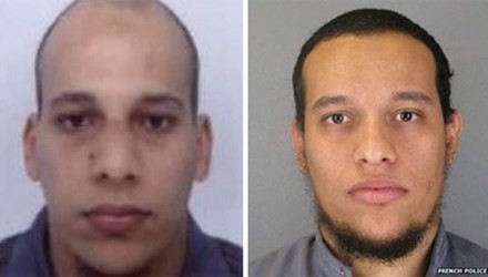 Ảnh của 2 anh em nhà Kouachi trong lệnh truy nã của cảnh sát Pháp