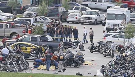 Hiện trường xảy ra cuộc đấu súng giữa các băng đảng xe máy ở Waco, Texas
