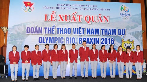 Đoàn TTVN dự Olympic dự lễ xuất quân tại Hà Nội