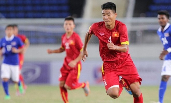Tiền đạo Hà Đức Chinh trong màu áo U20 Việt Nam.