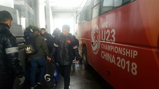 Đội tuyển U23 Việt Nam đã có mặt ở khách sạn Jinling Grand, Côn Sơn (Giang Tô).