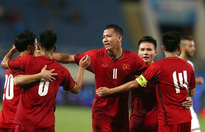 Tiền đạo Anh Đức là 1 trong 3 cầu thủ trên 23 tuổi ra sân ở trận thắng 2-1 của U23 Việt Nam trước U23 Palestine tối 3/8.