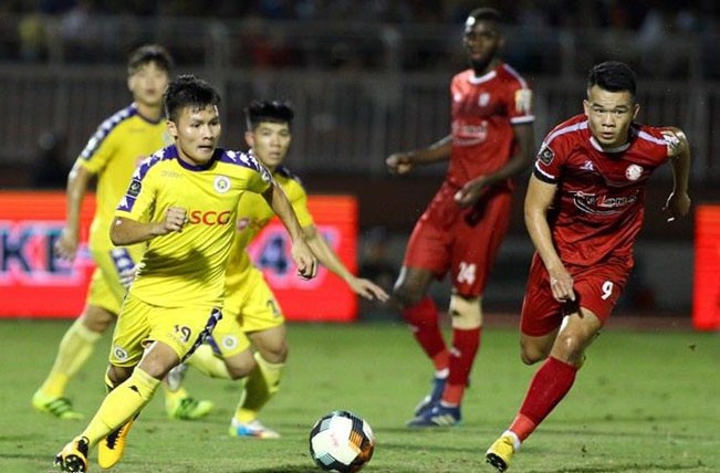 Quang Hải có bàn thứ 4 ở V-League nhưng Hà Nội không thắng được TPHCM. Ảnh: Zing
