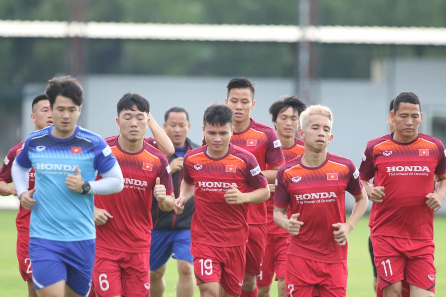 Quang Hải có buổi tập trọn vẹn cùng đội tuyển Việt Nam. 