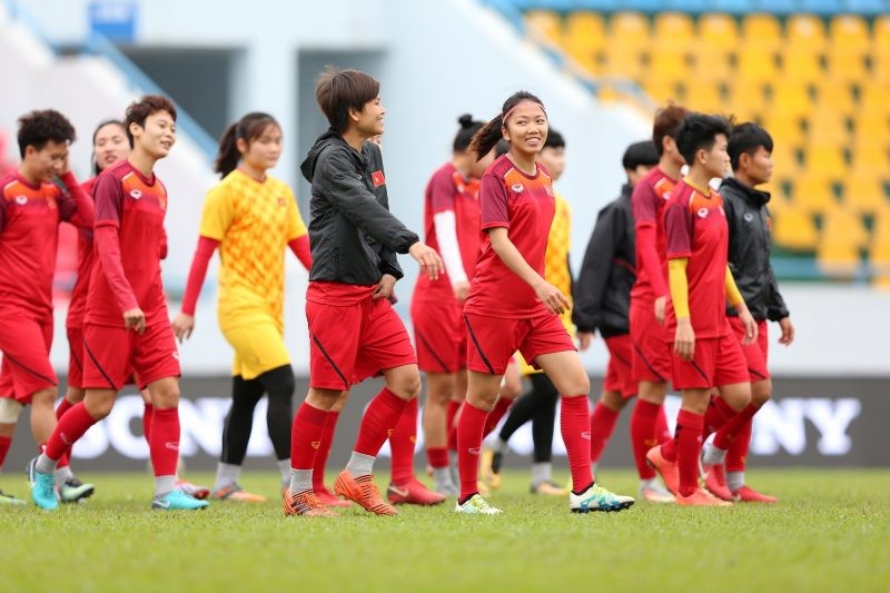 Đội tuyển bóng đá nữ Việt Nam sẽ nỗ lực trước Úc ở trận đấu lúc 18h30 chiều nay trên sân Cẩm Phả. (ảnh Nhật Tuấn Hà)