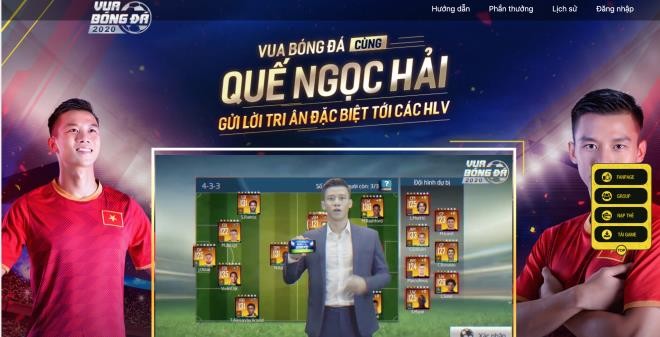 Hình ảnh Quế Ngọc Hải quảng cáo trên website của công ty game bị VFF cáo buộc có dấu hiệu vi phạm bản quyền hình ảnh đội tuyển Việt Nam.