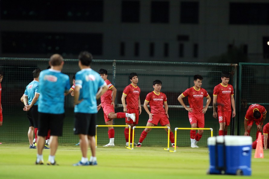 Đội tuyển Việt Nam đang tích cực chuẩn bị cho trận đấu với UAE ngày 15/6. (ảnh Hữu Phạm)