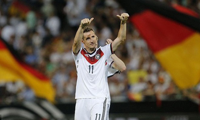 Miroslav Klose đã trở thành cầu thủ ghi bàn số một trong lịch sử tuyển Đức. 