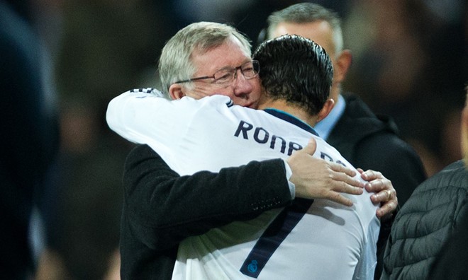 Sir Alex Ferguson và Ronaldo.