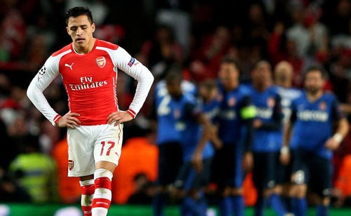 Nỗi thất vọng não nề của Alexis Sanchez, cầu thủ chơi nỗ lực nhất của Arsenal.