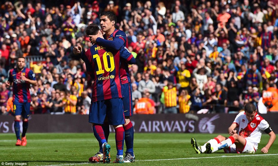 Messi và Suarez nổ súng tưng bừng trong cuộc tiếp đón Vallecano tối nay.