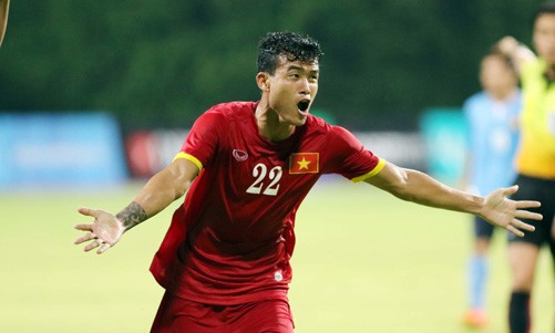 Thanh Hiền là người hùng của U23 Việt Nam trong trận đấu với Lào.