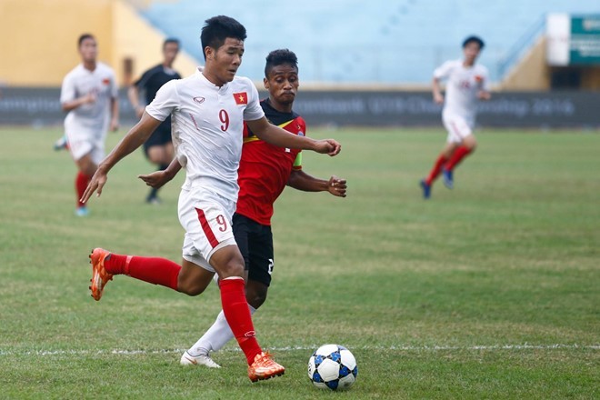 U19 Việt nam thắng 4-0 trong một thế trận lấn lướt hoàn toàn trước U19 Đông Timor. Ảnh: Zing