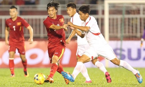 Tuấn Anh kiến tạo và ghi bàn trong chiến thắng 5-2 của tuyển Việt Nam trước Triều Tiên. Ảnh: Đức Đồng 