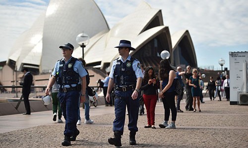 Cảnh sát Australia tăng cường đảm bảo an ninh cho đêm giao thừa. Ảnh minh hoạ: WSJ