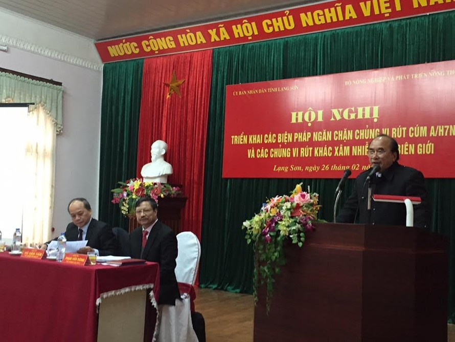 Phó Chủ tịch tỉnh Lạng Sơn Lý Vinh Quang phát biểu tại Hội Nghị. Ảnh: Duy Chiến