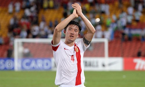 Jiang Zhipeng trong màu áo đội tuyển Trung Quốc. Ảnh: AFP.