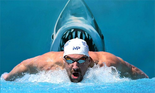 Phelps rất háo hức với cuộc thi bơi kỳ lạ sắp tới. Ảnh: AFP. 