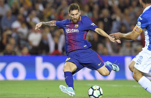 Messi sớm có năm bàn chỉ sau ba vòng đầu của La Liga. Ảnh: Reuters 