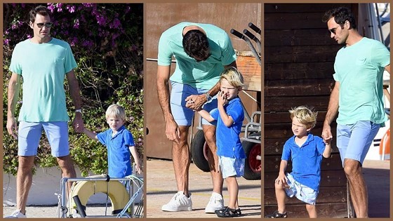 Roger Federer và 2 con trai của mình
