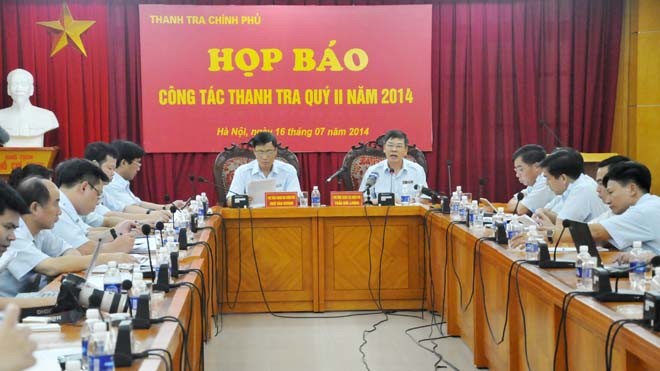 Họp báo công tác thanh tra quý II/2014. Ảnh: Tuấn Nguyễn