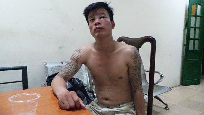 Nguyễn Văn Tấn khi vừa bị bắt.