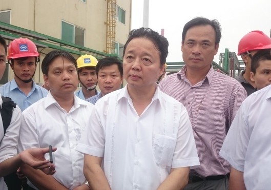Bộ trưởng Trần Hồng Hà kiểm tra khu xử lý nước thải của Formosa Hà Tĩnh.
