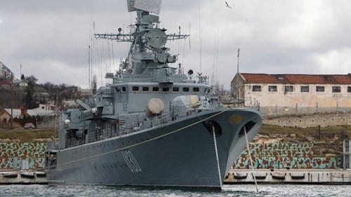 Soái hạm Hetman Sahaidachny của Hải quân Ukraine. Ảnh: Reuters.
