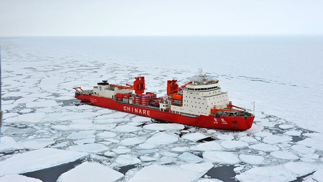 Tàu phá băng Tuyết Long của Trung Quốc. Ảnh: sciencepoles.org 