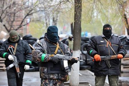 Lực lượng dân quân tự vệ tại thành phố Slavyansk, Đông Ukraine.