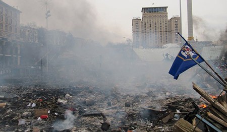 Đụng độ lớn ở trung tâm thành phố Kiev