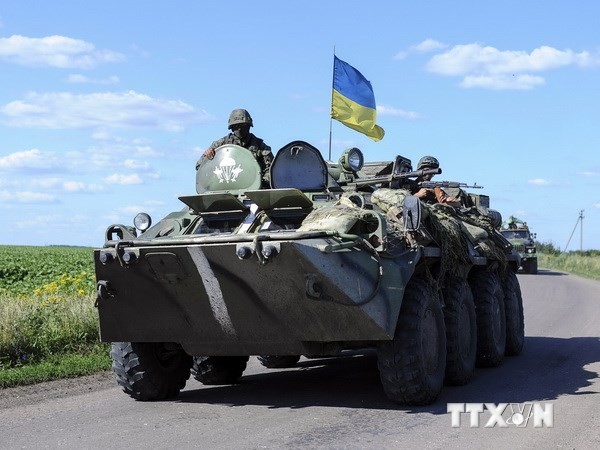 Quân đội Ukraine ở cách thành phố Slavyansk khoảng 20km ngày 3/6. (Nguồn: AFP/TTXVN)