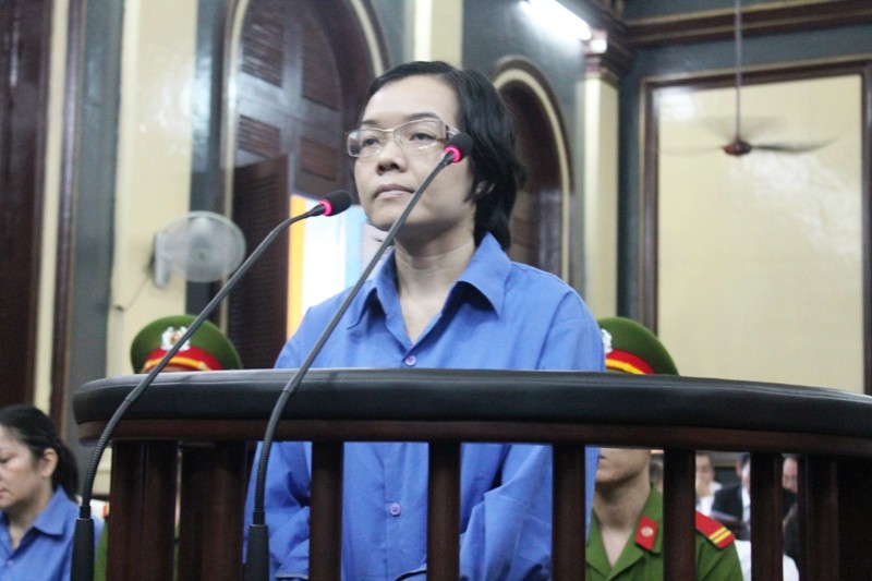 Bị cáo Huyền Như trong phiên tòa sáng nay. Ảnh Việt Văn