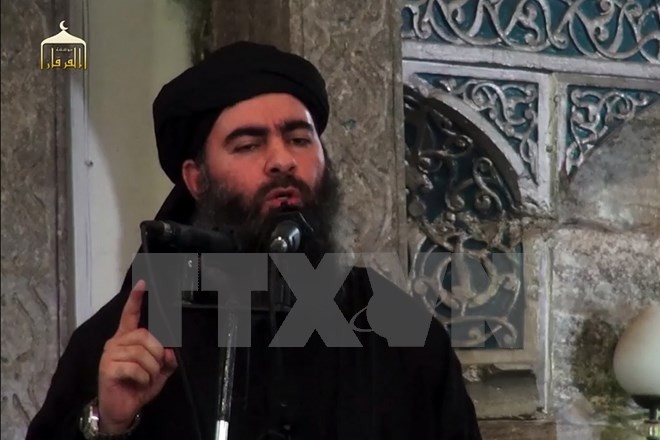 Thủ lĩnh của nhóm Nhà nước Hồi giáo tự xưng Abu Bakr al-Baghdadi. Nguồn: AFP/TTXVN