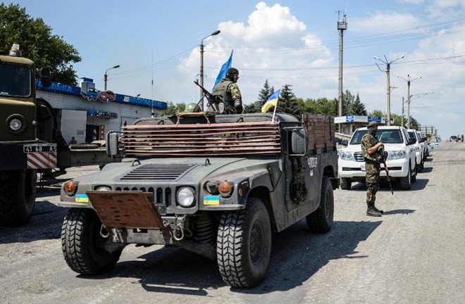 Xe bọc thép đa năng Humvee của quân đội Ukraine. (Nguồn: AFP)