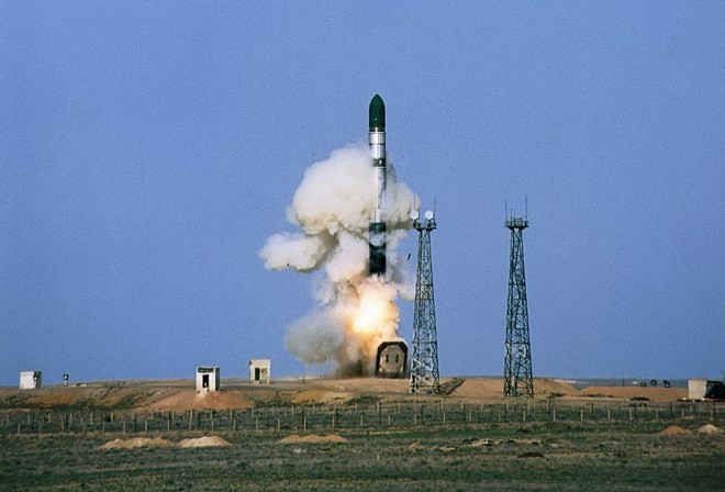 Một vụ phóng thử tên lửa đạn đạo liên lục địa của Nga. (Nguồn: RT)