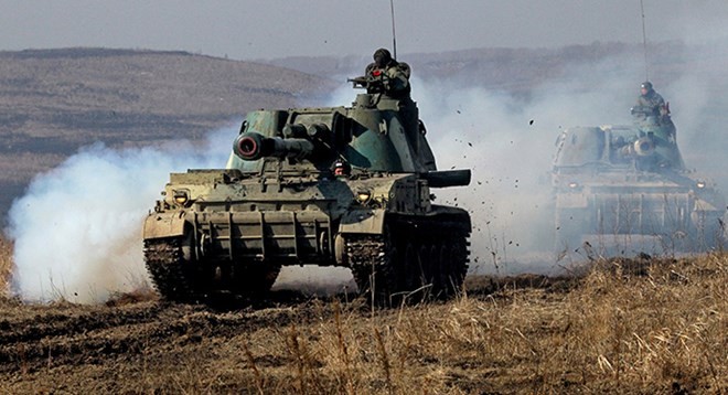 Xe tăng quân đội Nga trong một cuộc tập trận. Ảnh minh họa. (Nguồn: RIA Novosti)
